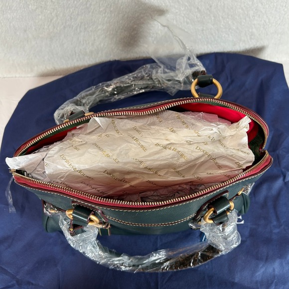 Dooney Bourke Teal Leather Domed Buckle Satchel Handbag New with Tags - Picture 10 of 15